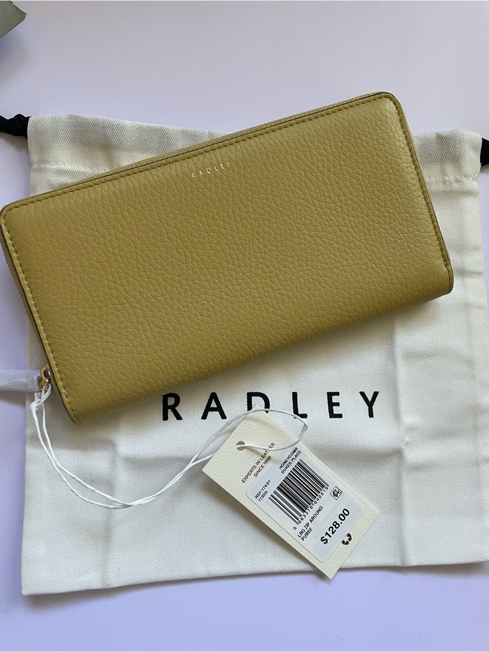 Radley London Dukes Place Large Zip Around Wallet Yellow Ochre Honeycomb 🐝🍯
